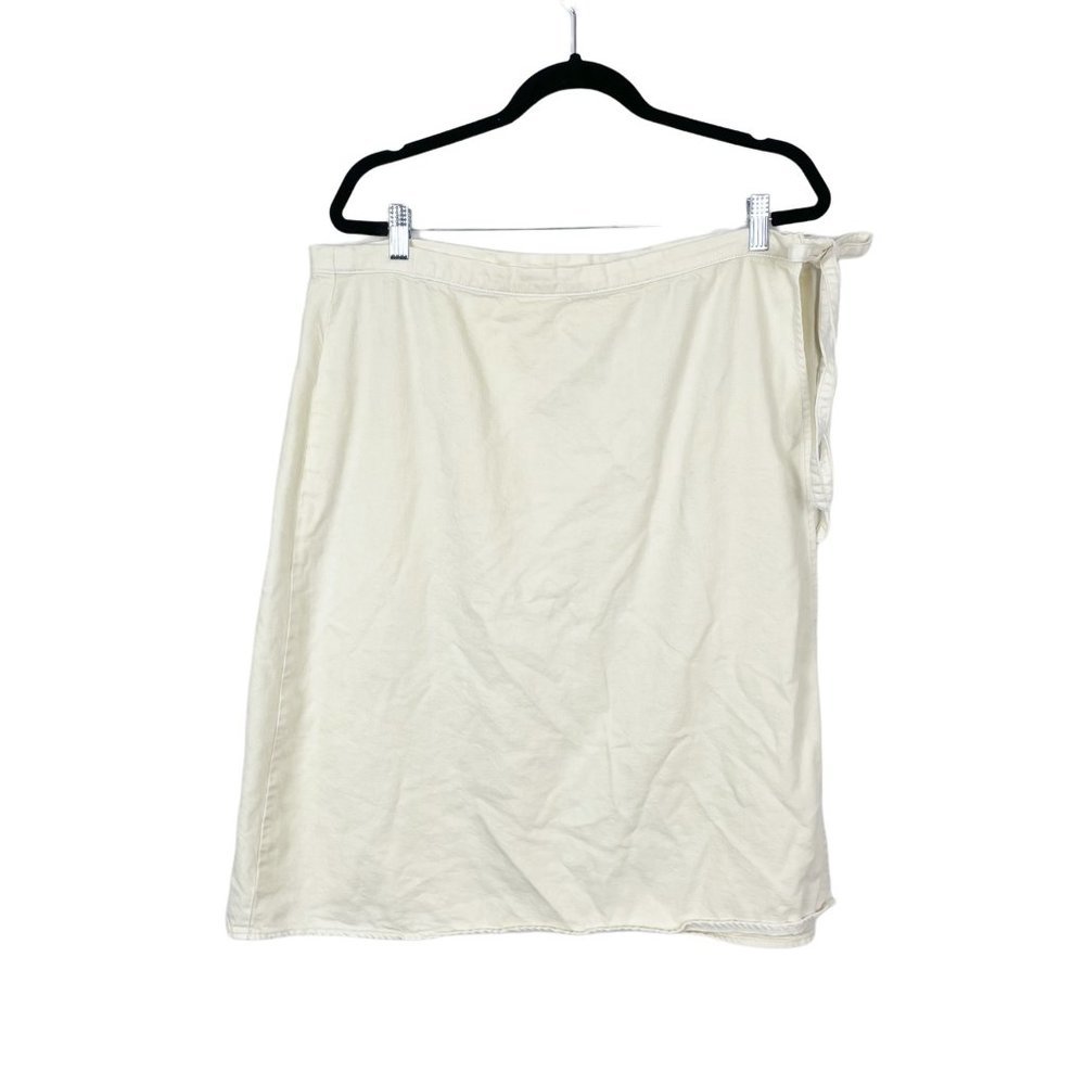 J. Crew Woman's Sz L Cream Neutral Colored True Wrap Skirt High Rise Summer‎